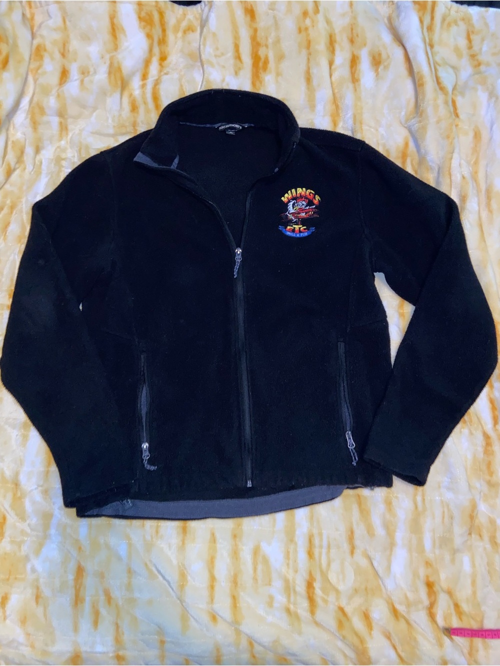 Wings Etc. Black Fleece Full-Zip Jacket